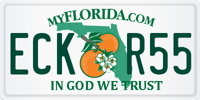 FL license plate ECKR55