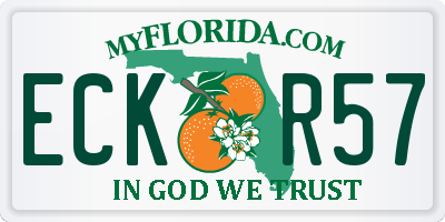 FL license plate ECKR57