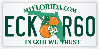 FL license plate ECKR60