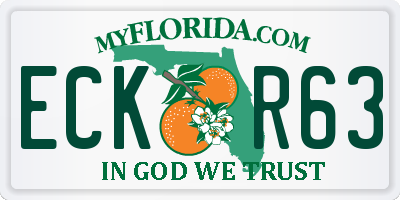 FL license plate ECKR63