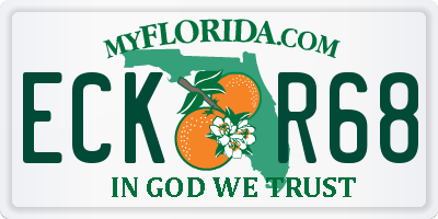 FL license plate ECKR68
