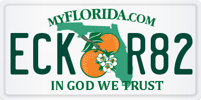 FL license plate ECKR82