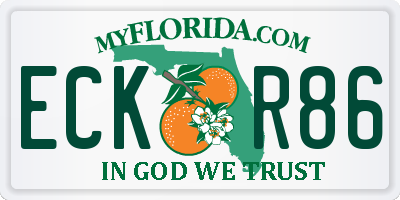 FL license plate ECKR86