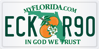 FL license plate ECKR90