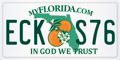 FL license plate ECKS76