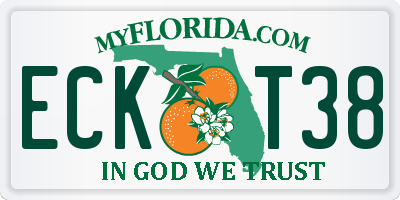 FL license plate ECKT38