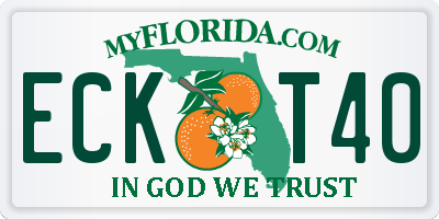 FL license plate ECKT40