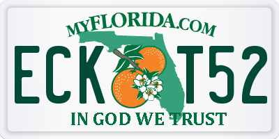 FL license plate ECKT52