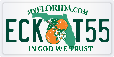 FL license plate ECKT55