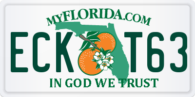 FL license plate ECKT63