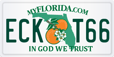 FL license plate ECKT66