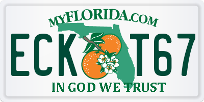 FL license plate ECKT67