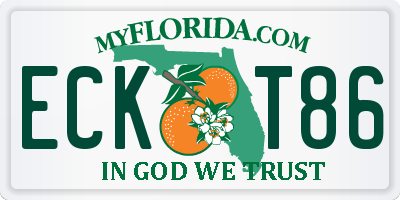 FL license plate ECKT86