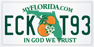 FL license plate ECKT93