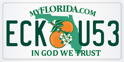 FL license plate ECKU53