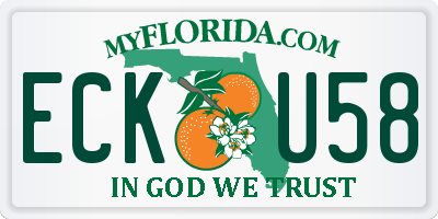 FL license plate ECKU58