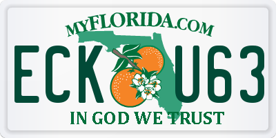 FL license plate ECKU63
