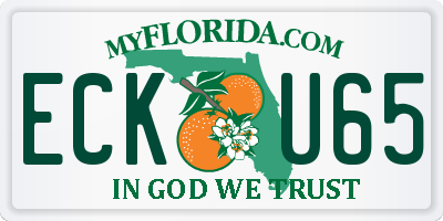 FL license plate ECKU65