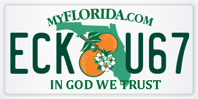 FL license plate ECKU67