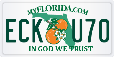 FL license plate ECKU70