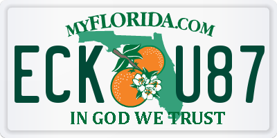 FL license plate ECKU87