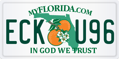 FL license plate ECKU96