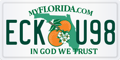 FL license plate ECKU98