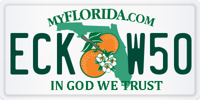 FL license plate ECKW50