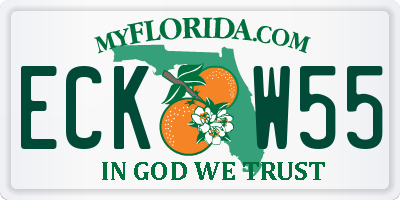 FL license plate ECKW55