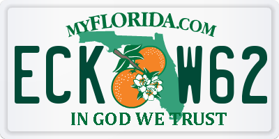 FL license plate ECKW62