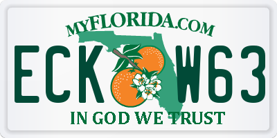 FL license plate ECKW63