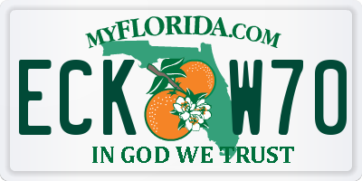 FL license plate ECKW70