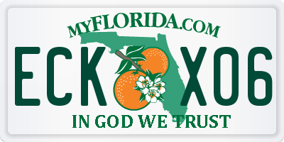 FL license plate ECKX06