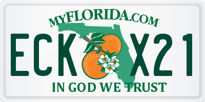 FL license plate ECKX21