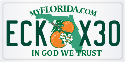 FL license plate ECKX30
