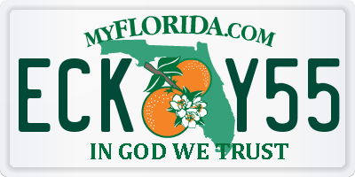 FL license plate ECKY55