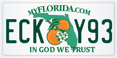 FL license plate ECKY93