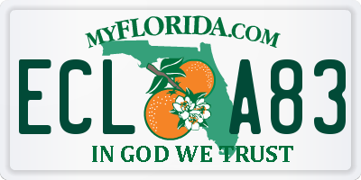 FL license plate ECLA83