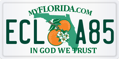 FL license plate ECLA85