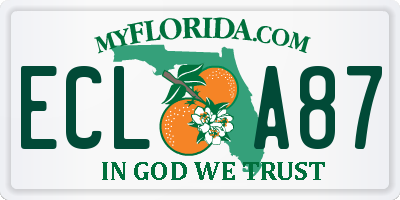 FL license plate ECLA87
