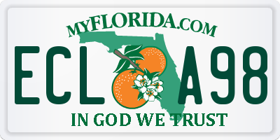 FL license plate ECLA98