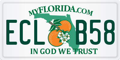 FL license plate ECLB58