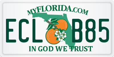 FL license plate ECLB85