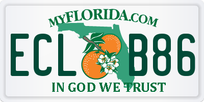 FL license plate ECLB86
