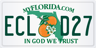 FL license plate ECLD27