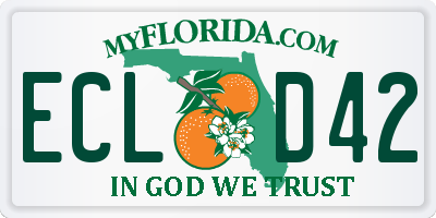 FL license plate ECLD42