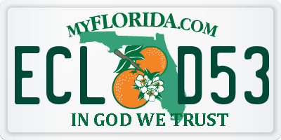 FL license plate ECLD53