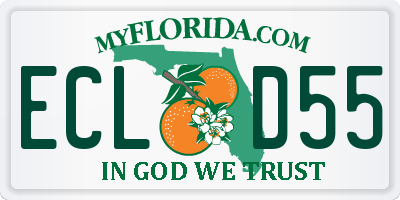 FL license plate ECLD55