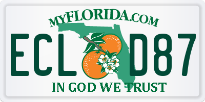 FL license plate ECLD87