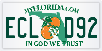 FL license plate ECLD92